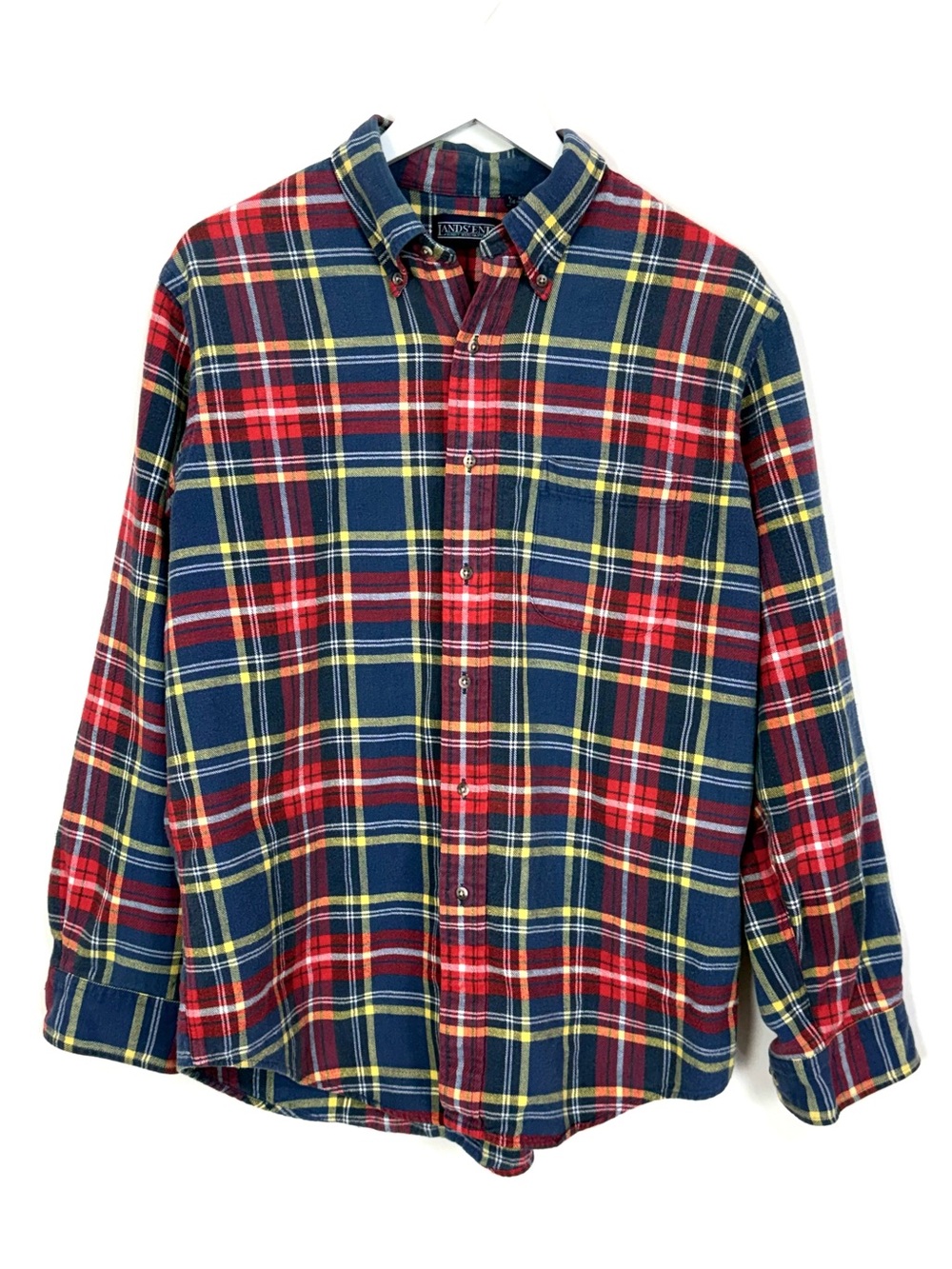 Vintage Lands’ End Plaid Flannel Shirt